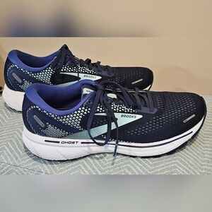 BROOKS WOMEN'S GHOST 14 ATHLETICSHOES - PEACOAT/YUCCA/NAVY, Size 11